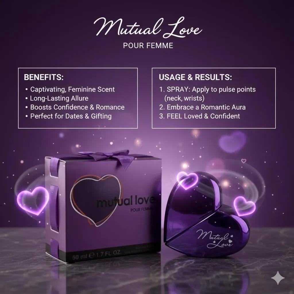 Mutual Love Pour Femme Perfume 50ml Purple Heart Shaped