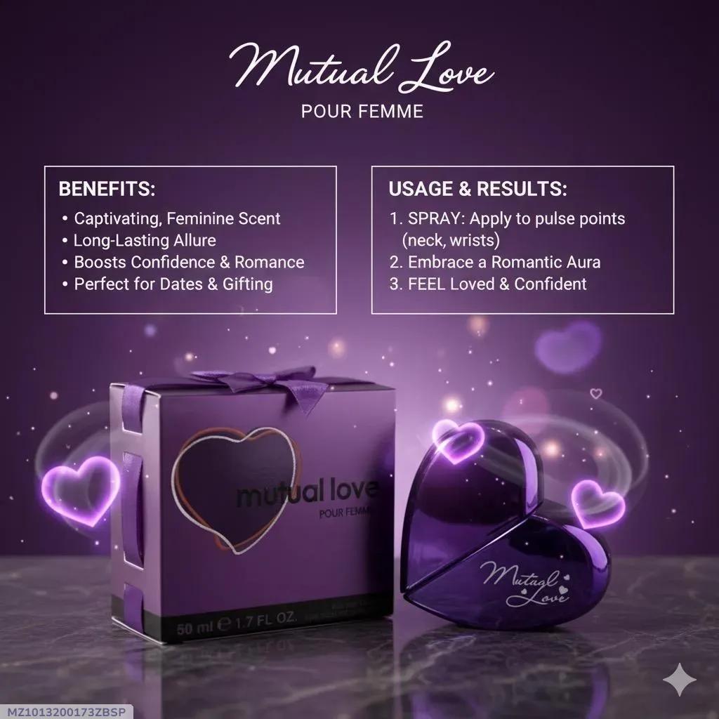 Mutual Love Pour Femme Perfume 50ml Purple Heart Shaped