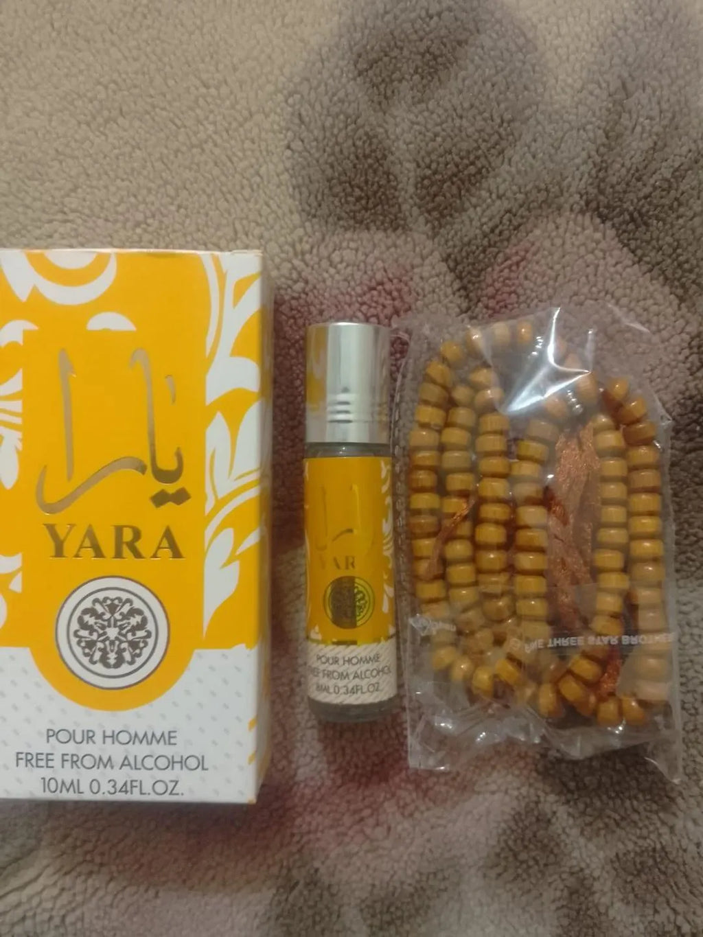 Yara Alcohol-Free Unisex Attar 8ml Yellow with Free Tasbeeh
