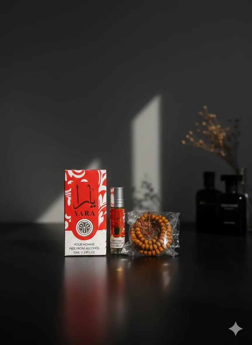 Yara Alcohol-Free Unisex Attar 8ml Yellow with Free Tasbeeh