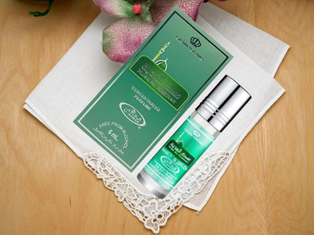 Al Rehab Musk Al Madinah Perfume Oil 6ml Silver Bottle