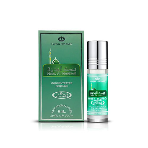 Al Rehab Musk Al Madinah Perfume Oil 6ml Silver Bottle
