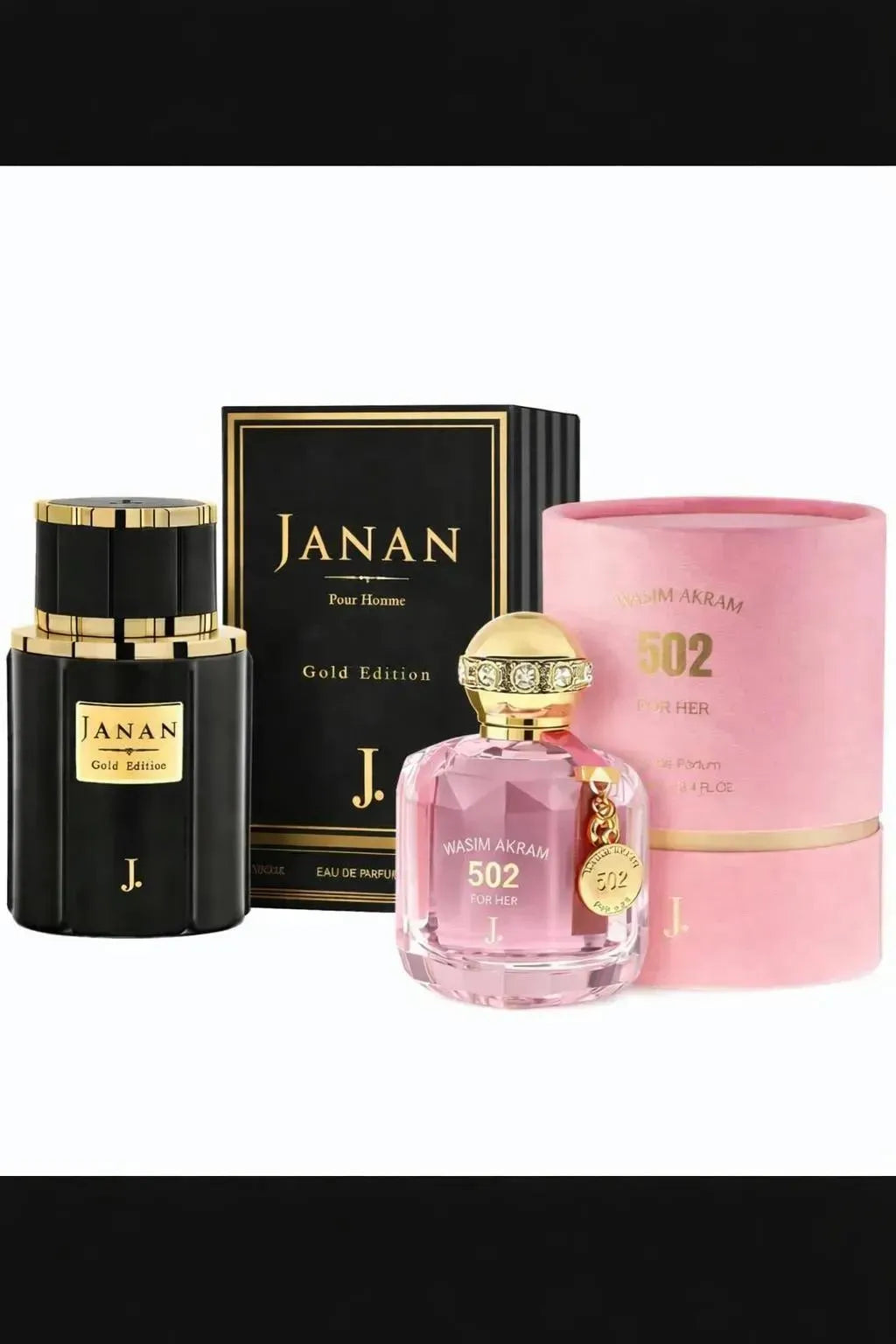 502 Wasim Akram & Janan Gold Edition Perfume Pack for Her & Him