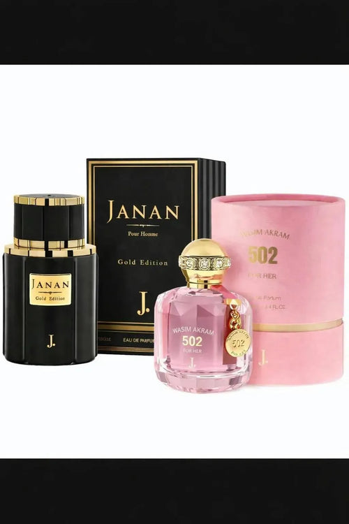 502 Wasim Akram & Janan Gold Edition Perfume Pack for Her & Him