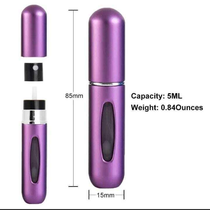 Refillable Mini Perfume Atomizer Bottle 5ml Random Color Pack of 3